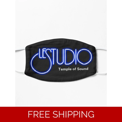 Le Studio Covid A Black Mask White & Blue Logo TOS